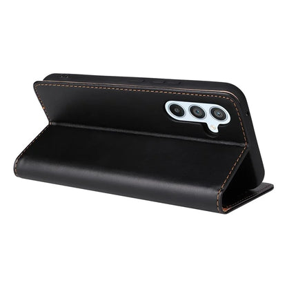 FIERRE SHANN For Samsung Galaxy S23 FE Magnetic Case PU Leather Shockproof Phone Protector
