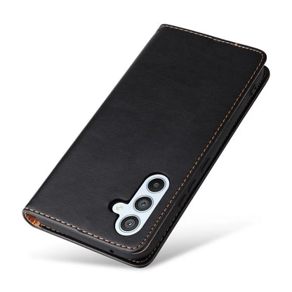 FIERRE SHANN For Samsung Galaxy S23 FE Magnetic Case PU Leather Shockproof Phone Protector