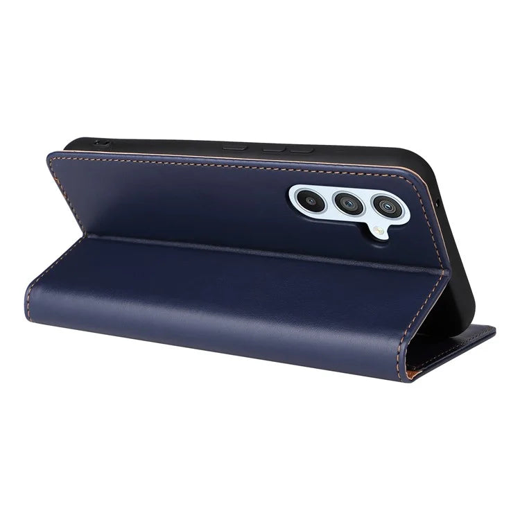 FIERRE SHANN For Samsung Galaxy S23 FE Magnetic Case PU Leather Shockproof Phone Protector