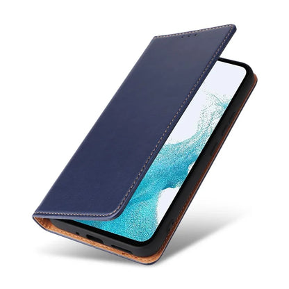 FIERRE SHANN For Samsung Galaxy S23 FE Magnetic Case PU Leather Shockproof Phone Protector