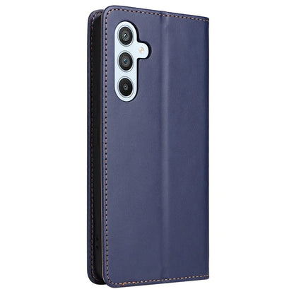 FIERRE SHANN For Samsung Galaxy S23 FE Magnetic Case PU Leather Shockproof Phone Protector