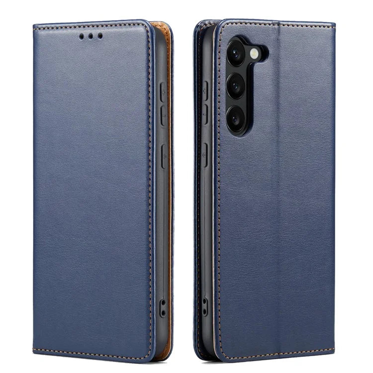 FIERRE SHANN For Samsung Galaxy S24 Case PU Leather Wallet Phone Guard Cover