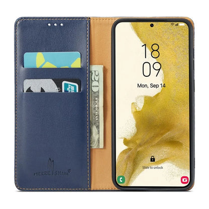 FIERRE SHANN For Samsung Galaxy S24 Case PU Leather Wallet Phone Guard Cover