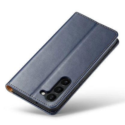 FIERRE SHANN For Samsung Galaxy S24 Case PU Leather Wallet Phone Guard Cover
