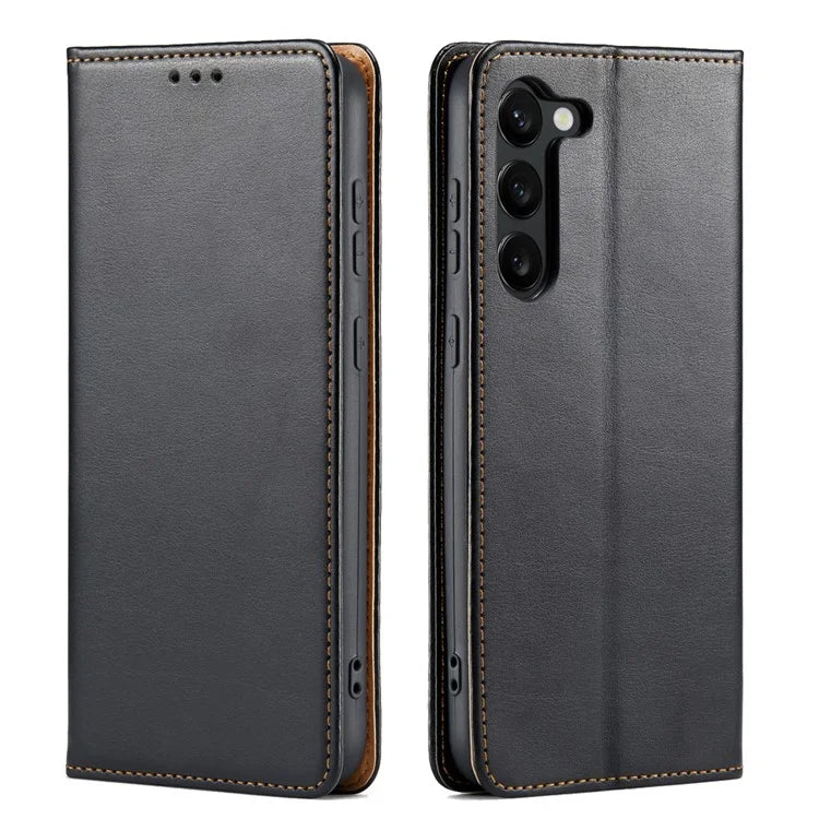 FIERRE SHANN For Samsung Galaxy S24 Case PU Leather Wallet Phone Guard Cover