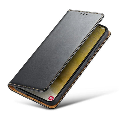 FIERRE SHANN For Samsung Galaxy S24 Case PU Leather Wallet Phone Guard Cover