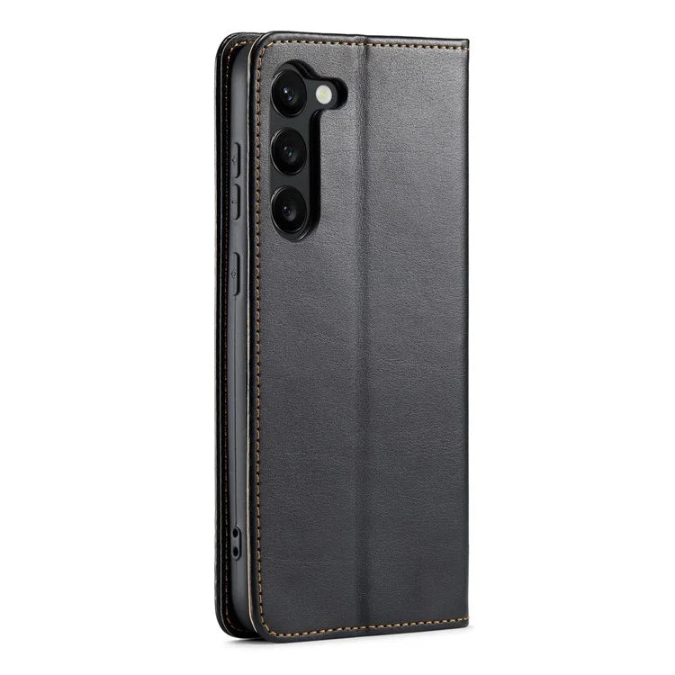FIERRE SHANN For Samsung Galaxy S24 Case PU Leather Wallet Phone Guard Cover