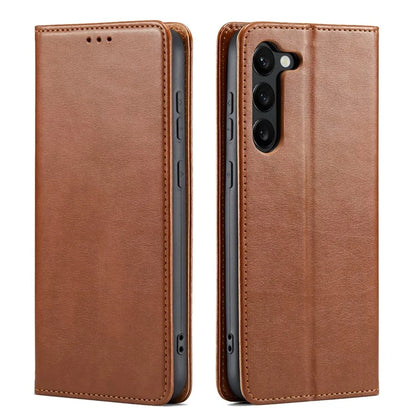 FIERRE SHANN For Samsung Galaxy S24 Case PU Leather Wallet Phone Guard Cover