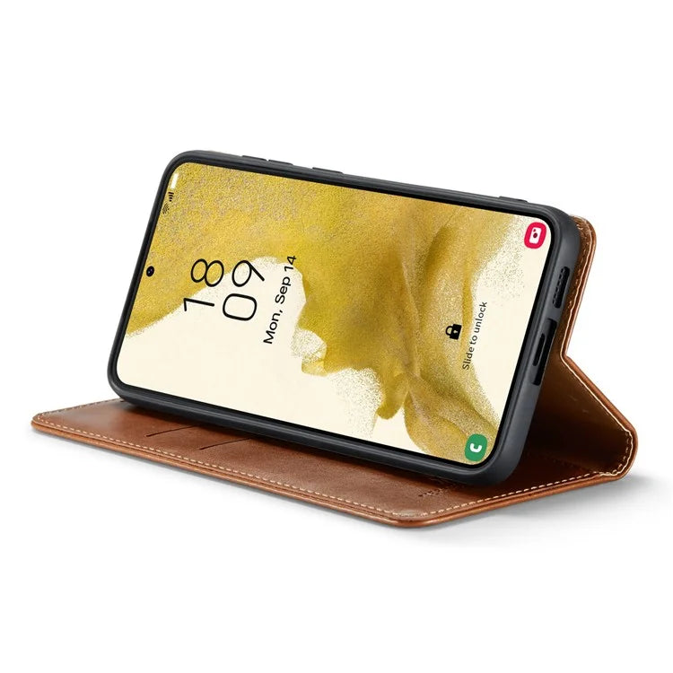 FIERRE SHANN For Samsung Galaxy S24 Case PU Leather Wallet Phone Guard Cover