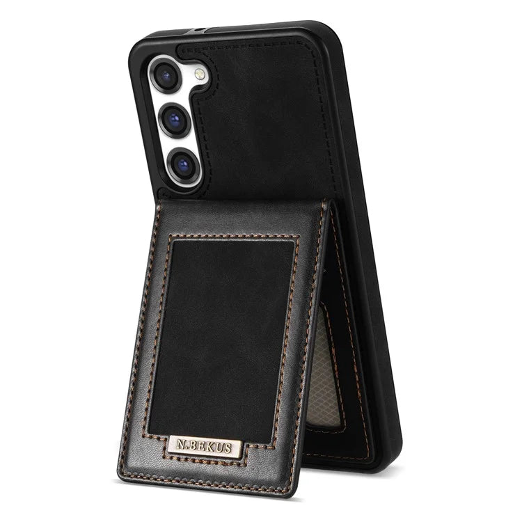 N.BEKUS For Samsung Galaxy S24+ RFID Blocking Design Cover Card Holder Kickstand Phone Case