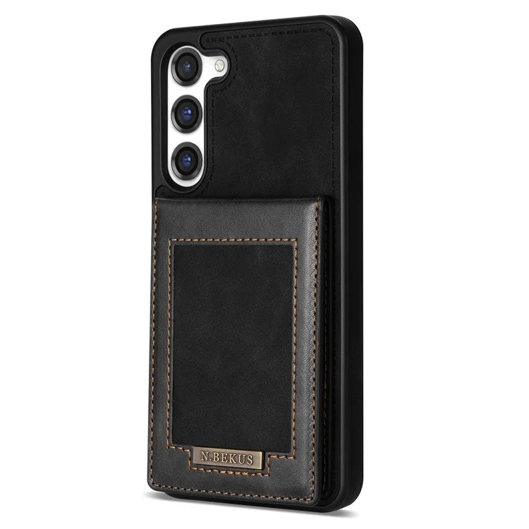 N.BEKUS For Samsung Galaxy S24+ RFID Blocking Design Cover Card Holder Kickstand Phone Case