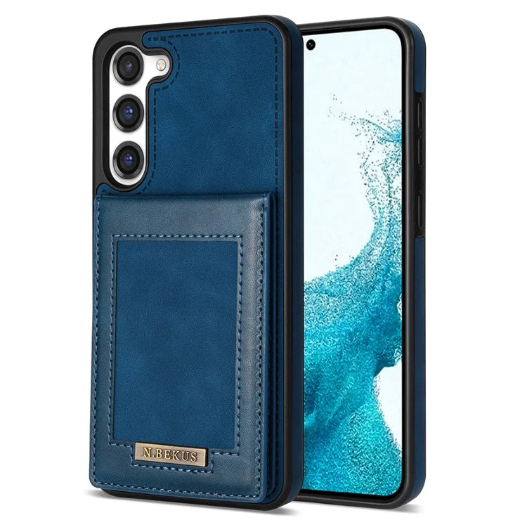 N.BEKUS For Samsung Galaxy S24+ RFID Blocking Design Cover Card Holder Kickstand Phone Case