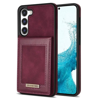 N.BEKUS For Samsung Galaxy S24+ RFID Blocking Design Cover Card Holder Kickstand Phone Case