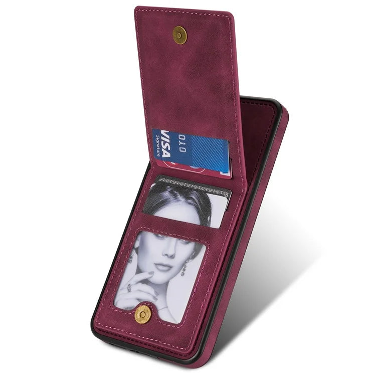 N.BEKUS For Samsung Galaxy S24+ RFID Blocking Design Cover Card Holder Kickstand Phone Case