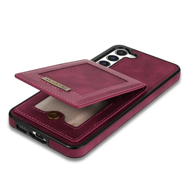 N.BEKUS For Samsung Galaxy S24+ RFID Blocking Design Cover Card Holder Kickstand Phone Case