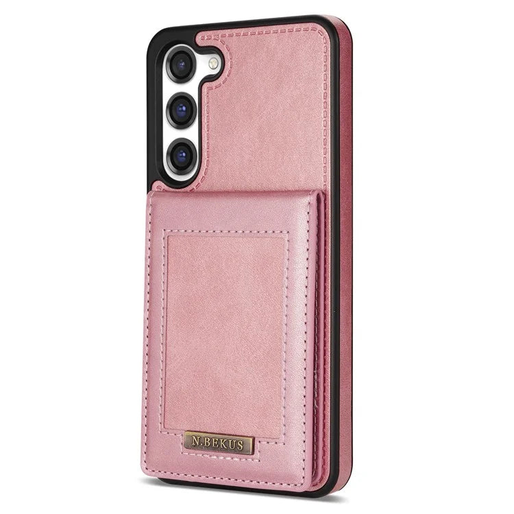 N.BEKUS For Samsung Galaxy S24+ RFID Blocking Design Cover Card Holder Kickstand Phone Case