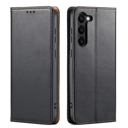 FIERRE SHANN For Samsung Galaxy S24+ Magnetic Case PU Leather+TPU Smart Phone Protector