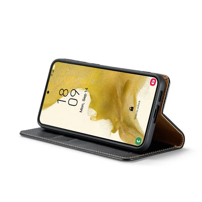 FIERRE SHANN For Samsung Galaxy S24+ Magnetic Case PU Leather+TPU Smart Phone Protector