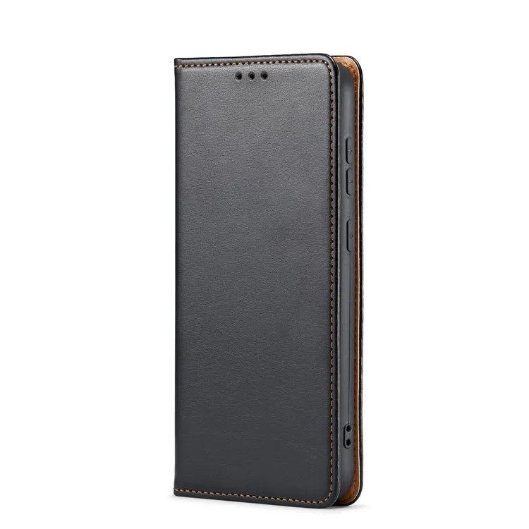 FIERRE SHANN For Samsung Galaxy S24+ Magnetic Case PU Leather+TPU Smart Phone Protector