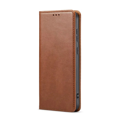 FIERRE SHANN For Samsung Galaxy S24+ Magnetic Case PU Leather+TPU Smart Phone Protector