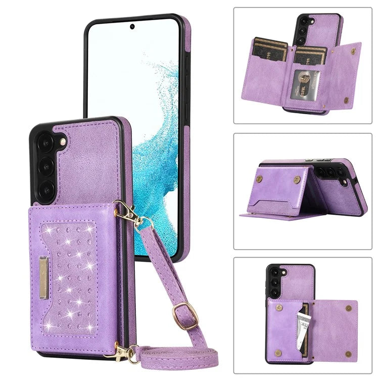 For Samsung Galaxy S24+ Case Wallet RFID Blocking Phone Kickstand Cover