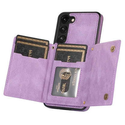 For Samsung Galaxy S24+ Case Wallet RFID Blocking Phone Kickstand Cover