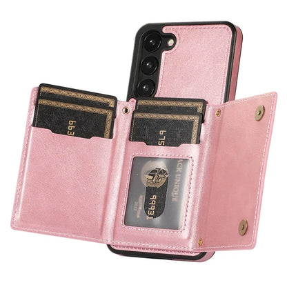 For Samsung Galaxy S24+ Case Wallet RFID Blocking Phone Kickstand Cover
