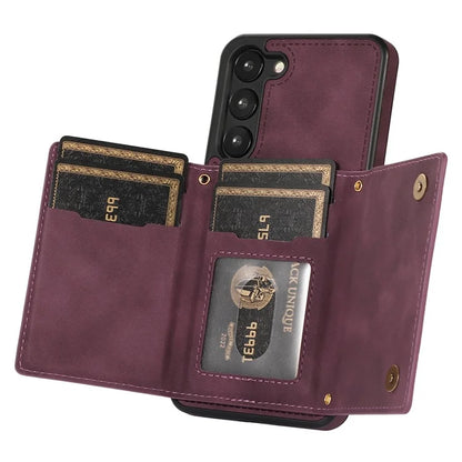 For Samsung Galaxy S24+ Case Wallet RFID Blocking Phone Kickstand Cover
