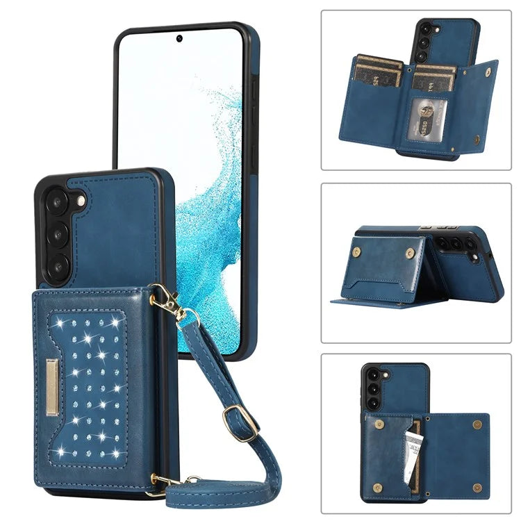 For Samsung Galaxy S24+ Case Wallet RFID Blocking Phone Kickstand Cover