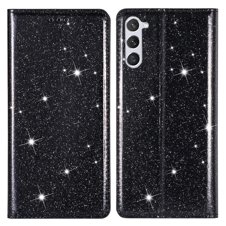 For Samsung Galaxy S24+ Case Card Holder Glittery Leather Stand Cover