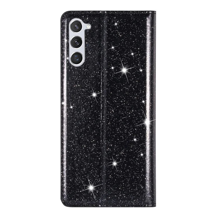 For Samsung Galaxy S24+ Case Card Holder Glittery Leather Stand Cover