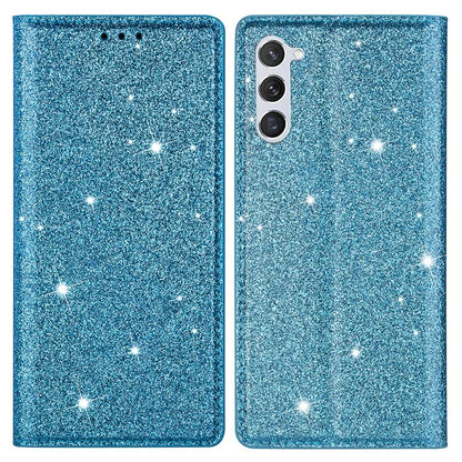 For Samsung Galaxy S24+ Case Card Holder Glittery Leather Stand Cover