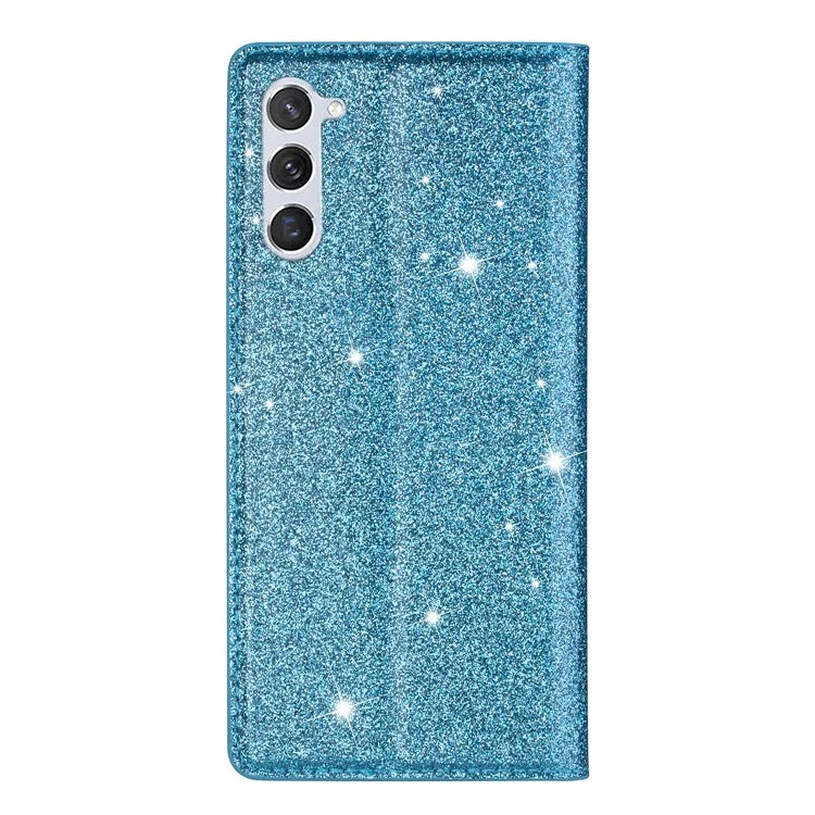 For Samsung Galaxy S24+ Case Card Holder Glittery Leather Stand Cover