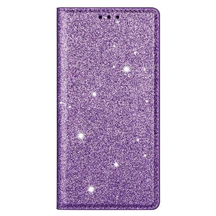 For Samsung Galaxy S24+ Case Card Holder Glittery Leather Stand Cover