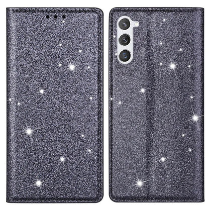 For Samsung Galaxy S24+ Case Card Holder Glittery Leather Stand Cover