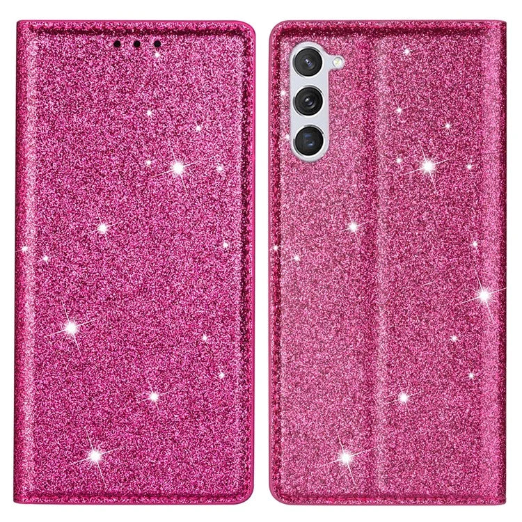 For Samsung Galaxy S24+ Case Card Holder Glittery Leather Stand Cover