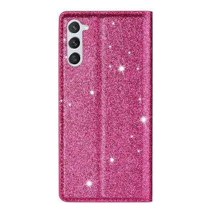 For Samsung Galaxy S24+ Case Card Holder Glittery Leather Stand Cover