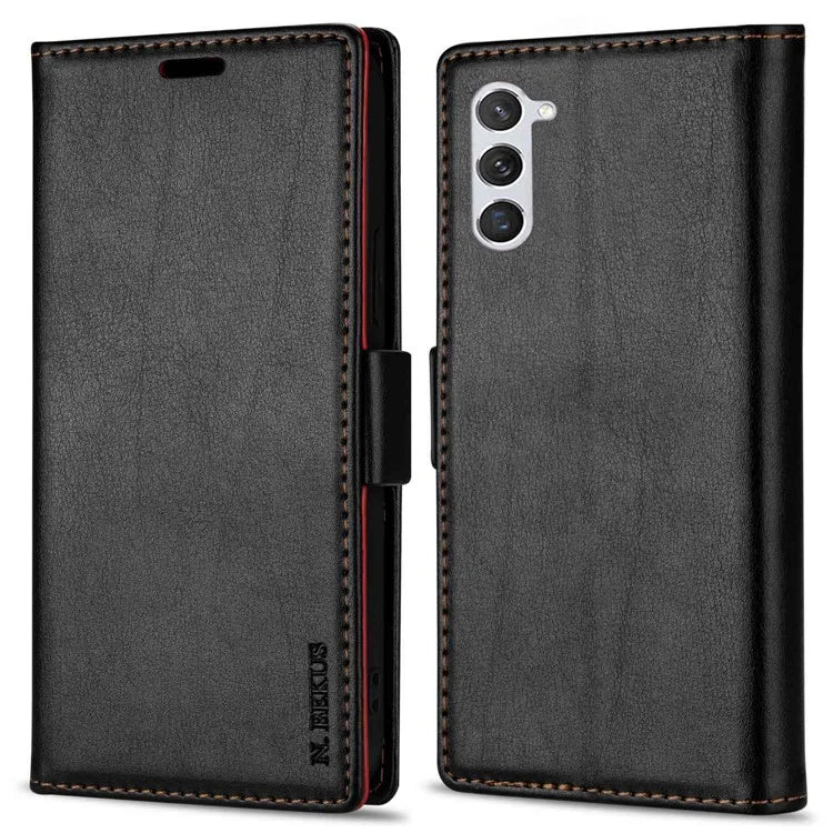 N.BEKUS For Samsung Galaxy S24+ Leather Case Solid Color Phone Cover