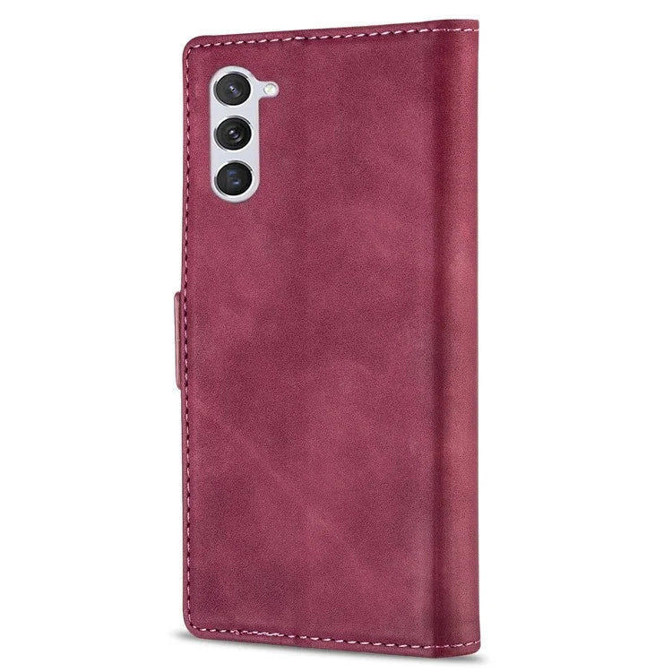 N.BEKUS For Samsung Galaxy S24+ Leather Case Solid Color Phone Cover