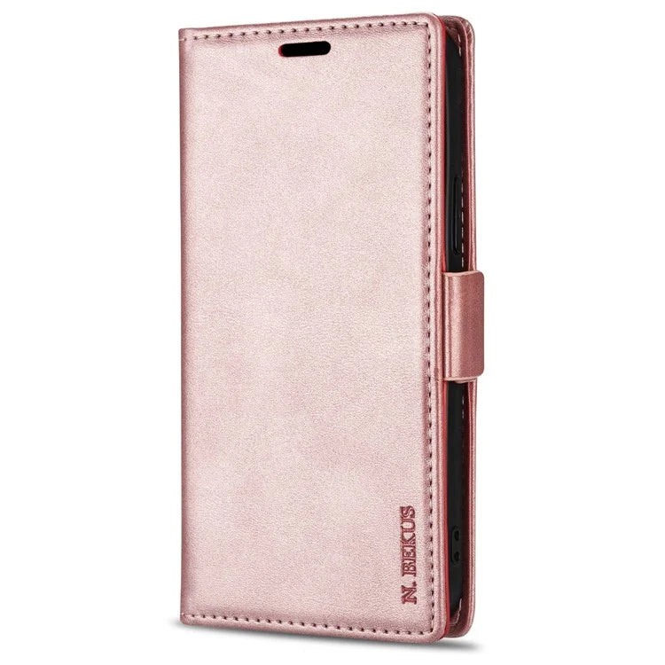 N.BEKUS For Samsung Galaxy S24+ Leather Case Solid Color Phone Cover