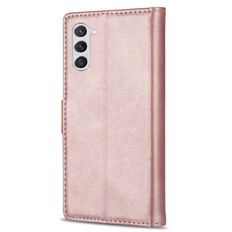 N.BEKUS For Samsung Galaxy S24+ Leather Case Solid Color Phone Cover
