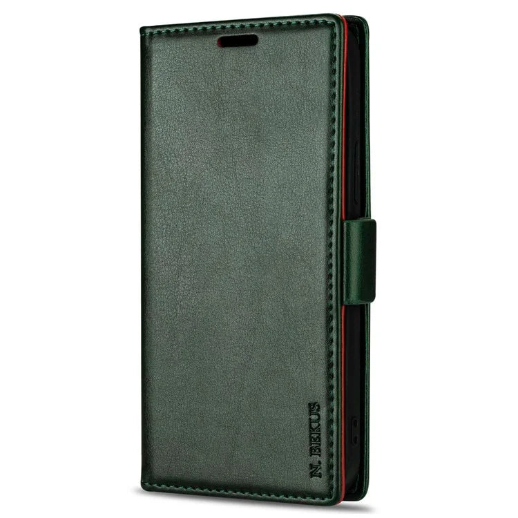 N.BEKUS For Samsung Galaxy S24+ Leather Case Solid Color Phone Cover
