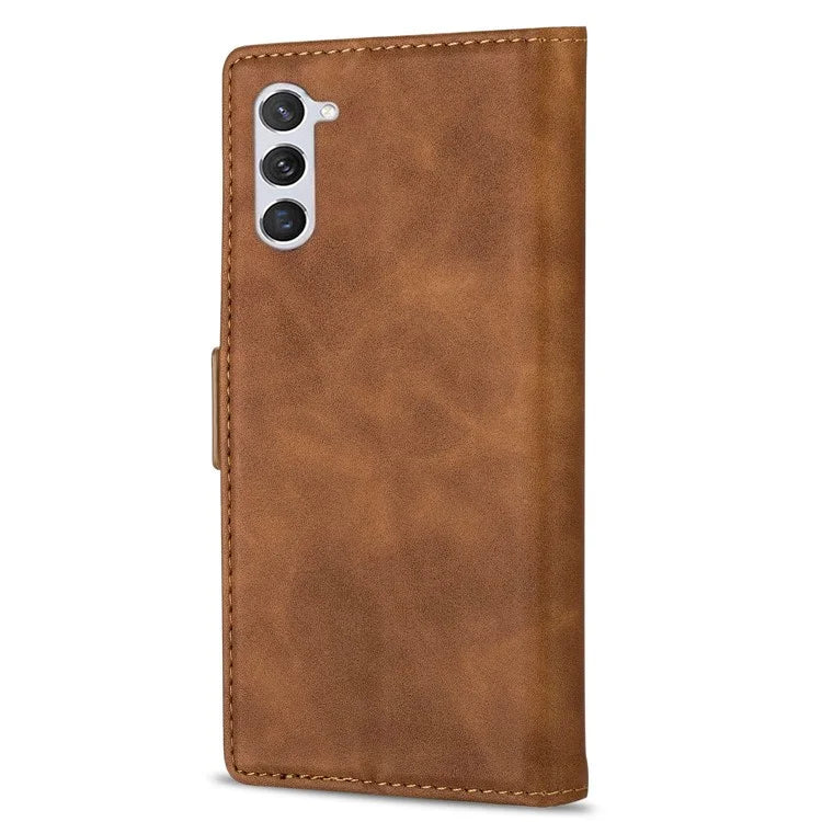 N.BEKUS For Samsung Galaxy S24+ Leather Case Solid Color Phone Cover