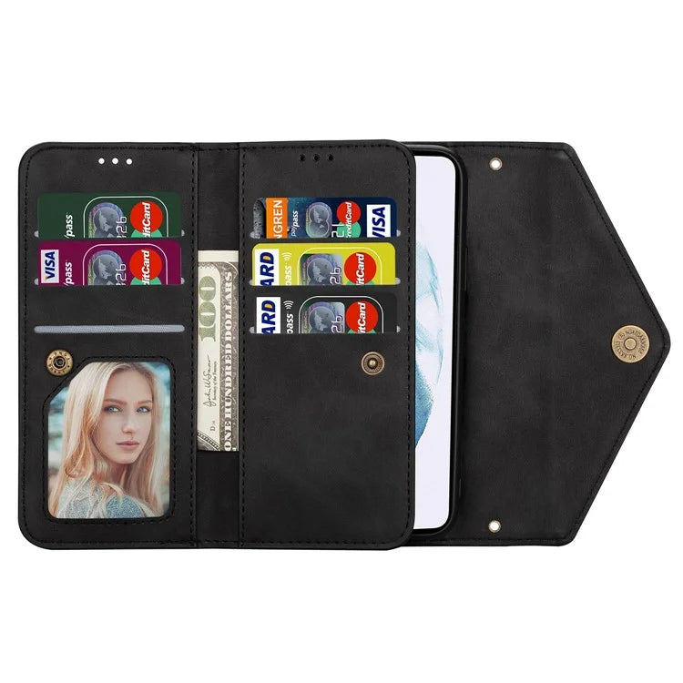 N.BEKUS For Samsung Galaxy S24 Ultra Wallet Cell Phone Cases with Short + Long Strap