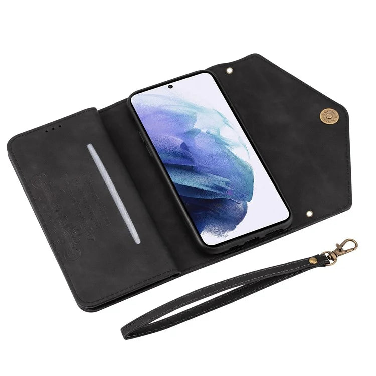 N.BEKUS For Samsung Galaxy S24 Ultra Wallet Cell Phone Cases with Short + Long Strap