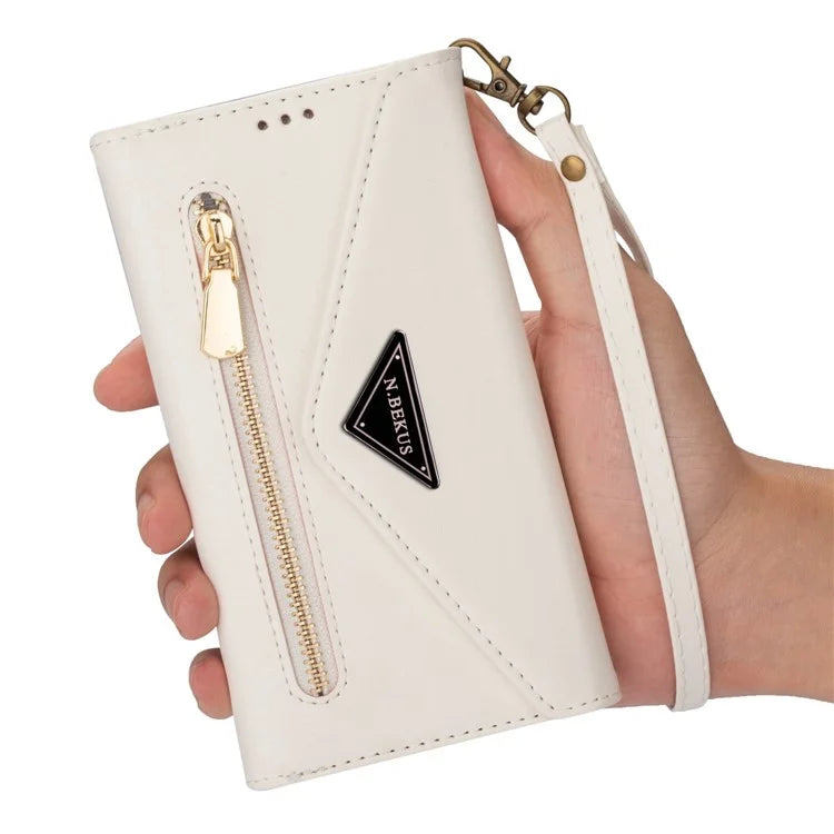 N.BEKUS For Samsung Galaxy S24 Ultra Wallet Cell Phone Cases with Short + Long Strap