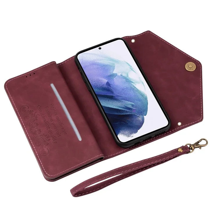 N.BEKUS For Samsung Galaxy S24 Ultra Wallet Cell Phone Cases with Short + Long Strap