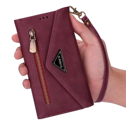 N.BEKUS For Samsung Galaxy S24 Ultra Wallet Cell Phone Cases with Short + Long Strap