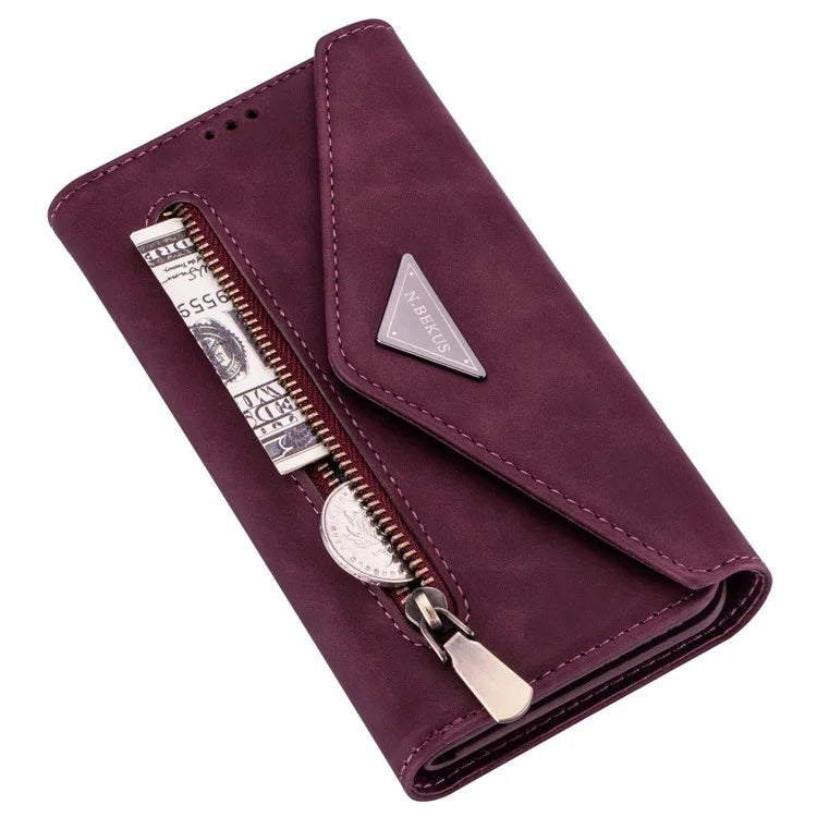 N.BEKUS For Samsung Galaxy S24 Ultra Wallet Cell Phone Cases with Short + Long Strap