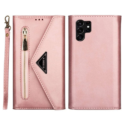 N.BEKUS For Samsung Galaxy S24 Ultra Wallet Cell Phone Cases with Short + Long Strap